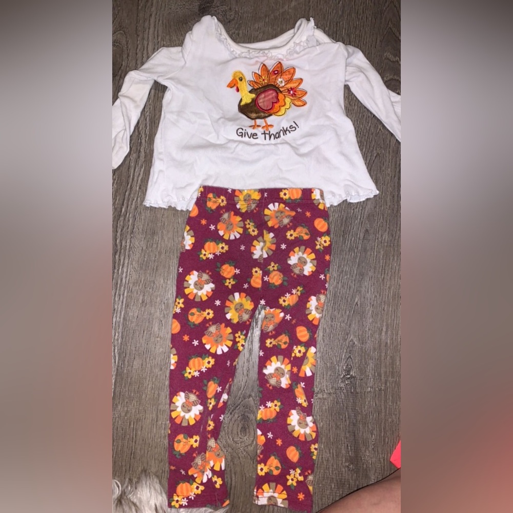 18 month thanksgiving turkey day outfit girls